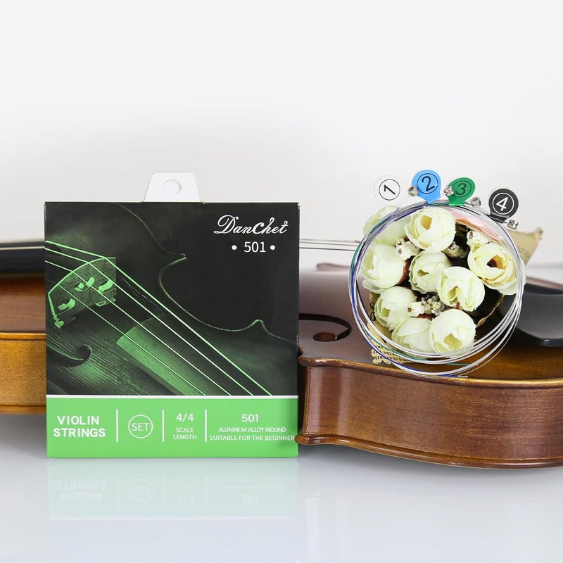 Danchet Violin Strings 4/4 Full Set Beginner Level, Ball End, Aluminum Alloy Wound 501… - Image 2